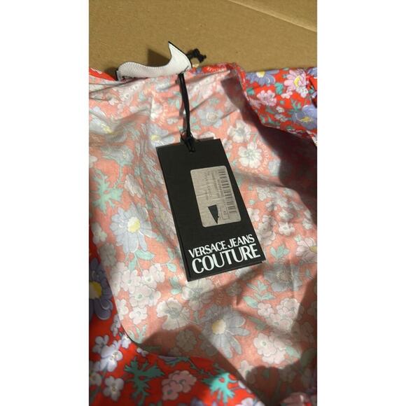 Versace Jeans Couture floral print Crop Top Red - Picture 6 of 9